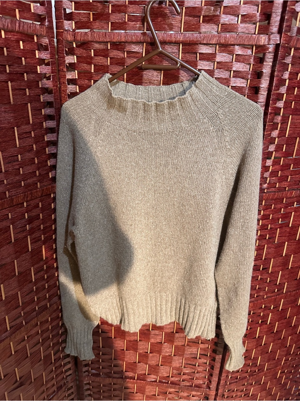 Vintage 80% ITALIAN WOOL Soft Ribbed Mock Neck Sweater